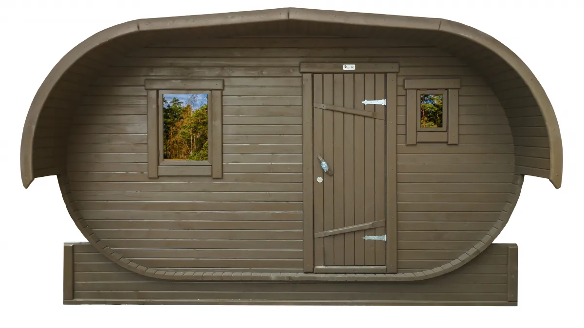 Баня-бочка овальная из кедра 4х2,2 метра