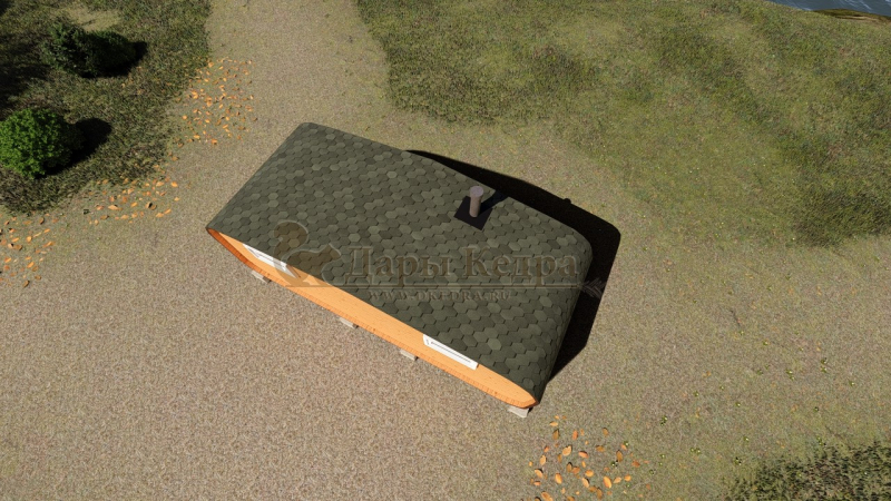 Овальная-Окта баня-бочка из кедра 6х2,2 метра